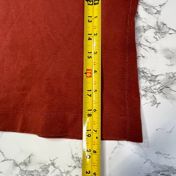 Vintage Mossimo Stretch Shirt Women’s M Orange V-Neck 3/4 Sleeves Sweatshirt szM - Picture 9 of 12